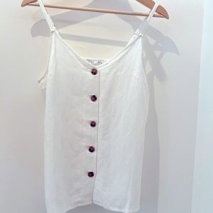 Dex White Linen Blend Tank Small